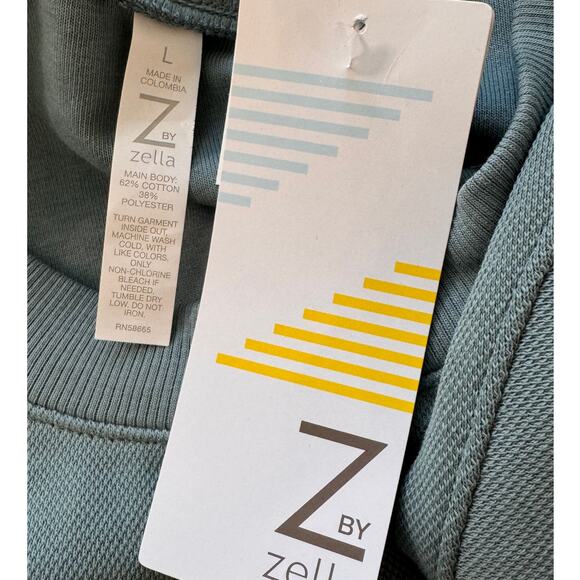NEW Z By ZELLA Green Long Sleeve Crew Neck Pullover Sweatshirt Size L - Picture 4 of 4